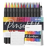 int!rend Brush Pen Set - 24 Aquarellstifte, 2 Wasserpinselstifte, 20 Blätter...