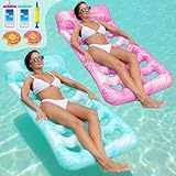 LUSTERMOON Aufblasbare große Pool-Liege für Erwachsene, Poolstuhl-Schwimmer...