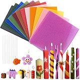 VUL Bienenwachsplatten für Kerzen, 12 Stück Farbenfrohe Wachsplatten für...