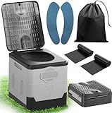 SaiXuan Tragbares Klapptoiletten-Set, 25 L Groß, Maximale Tragung 150KG, 24...