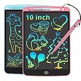 JOEAIS LCD Schreibtafel 2er-Pack, 10 Zoll Drawing Tablet mit Stylus Lanyard, Beschäftigung Digital Notepad für Kinder im Flugzeug, Zeichentafel für Jungen und Mädchen (Rosa+Blau)