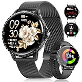 SUNKTA Smartwatch für Damen Herren Elegant mit Anruf HD Display 1,27 Zoll...