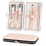 URAQT Maniküre Set,7pcs Pediküre Kit Nagelset Nageletui Nagelknipser,...