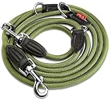PetPatron® Hundeleine 3m verstellbar (1,5-3 m) Stilechte Führleine aus Nylon...