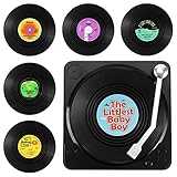 GoldOars 6 Stück Retro Vinyl Schallplatten Untersetzer, Retro Untersetzer für...