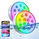 BOIROS Poolbeleuchtung Unterwasser, Wiederaufladbar Unterwasser Licht Led mit...
