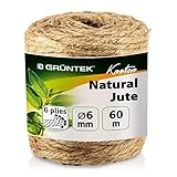 GRÜNTEK Garten Juteschnur 6 mm Dicke, Bindegarn, Gartenschnur, Bastelschnur...