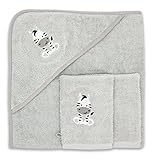 Babykajo Baby-Kapuzenhandtuch-Set mit 2 Waschlappen, Öko-Tex Standard 100...