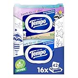 Tempo Toilettenpapier feucht für Kinder, Megapack, Designedition, 16 Packungen,...