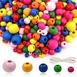 TOAOB 600 Stück Natürliche Runde Bunte Holzperlen set 6 bis 14mm Gemischte...