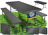KESSER® Bierzeltgarnitur 3-teilig Set Tisch & 2X Bank | Buffettisch für...