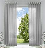 2er-Pack Gardinen Transparent Vorhang Set Wohnzimmer Voile Schlaufenschal mit...