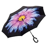 tempo di saldi Umgekehrter Regenschirm, wendbar, winddicht, mit Öffnung gegen...