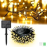 BOLWEO Solar Lichterkette Aussen, 6M 60 LED Warmweiß Solarlichterkette Außen,...
