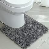 Warmfay rutschfest Badezimmerteppich Toilette mit Ausschnitt 50x50CM, Weich...