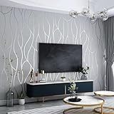 Swehooirt 9,5 m x 0,53 m Vliestapete grau silber Mustertapete Elegance Tapete im...