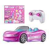 Hot Wheels Barbie Spielzeugauto, ferngesteuertes pinkfarbenes Cabrio, Platz für...