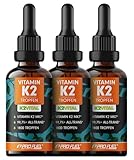 Vitamin K2 Tropfen hochdosiert 5400x (3x50ml) - 200 µg Vitamin K2 MK7,...