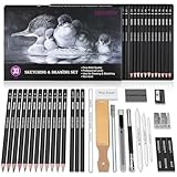 HIFORNY 30-teiliges Skizzierstifte-Set, Skizzenstifte, Kunstzubehör mit...