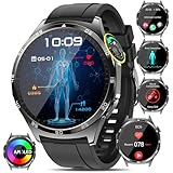 2024 New Smartwatch EKG+HRV/Harnsäure/BMI Herren Damen Rund 1,43' AMOLED...