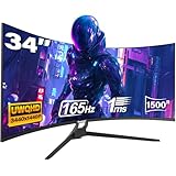Gawfolk Gaming Curved Monitor 34 Zoll 165Hz, 1500R Ultrawide PC Bildschirm UWQHD...