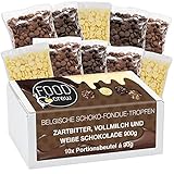 FOOD crew 900g belgische Schokolade für Fondue - Schoko-Mix aus Vollmilch,...