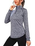 iClosam Sport Langarmshirt Damen Schnelltrocknend Sportshirt Langarm Damen 1/4...
