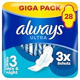 Always Ultra Binden Damen Gr. 3, Day & Night (28 Damenbinden mit Flügeln) Giga...