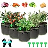 Riisoyu 5 Stück Kartoffel Pflanzsack, 12 L Pflanze Wachsende Tasche mit 5...