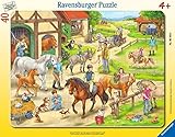 Ravensburger Kinderpuzzle - 06164 Auf dem Pferdehof - Rahmenpuzzle für Kinder...