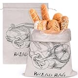 Musiwanna Brotbeutel Leinen mit TPU Innenfutter, 2 Stück 43 * 33cm, Brotsack...