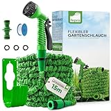 Fepro® Flexibler Gartenschlauch mit 7 Funktion 15m basic, Wasserschlauch...