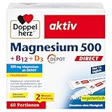 Doppelherz Magnesium 500 + B12 + D3 DIRECT mit DEPOT-Funktion - Magnesium als...