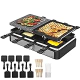 Raclette Gerät für 8 Personen | Tischgrill | Party Grill | Elektro Grill Mit...