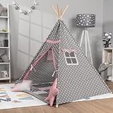 Paco Home Kinderzelt Tipi Zelt für Kinderzimmer Spielzimmer Innen Indoor Robust...