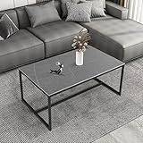 FATIVO Couchtisch Modern Grau Metallgestell: Marmor Quadratisch Skandinavisch...