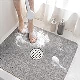 HITSLAM Duschmatte rutschfest 60 x 60cm, Weich PVC-Luffa Badewannenmatte...