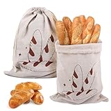 2 Stück Brotsack zum Frischhalten Leinen,MXTIMWAN Leinen Brotbeutel...