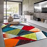 Paco Home Teppich Wohnzimmer Kinderzimmer Kurzflor Moderne 3D Optik Kariert...