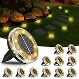 Bowfar 12 Stück Solar Bodenleuchten Aussen, IP65 Wasserdicht Solarlampen 12...