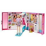 Barbie GBK10 - Traum Kleiderschrank mit blonder Puppe, +25 Zubehörteilen,...