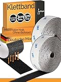 Klettband Selbstklebend Extra Stark Outdoor & Indoor 30mm x 5m schwarz (3M...