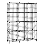 AWTATOS 12 Drahtwürfel Stapelbarer Regal Mit Türen - DIY Metallgitter...