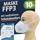 10 FFP3 Mund- und Nasenschutz Maske mit EC Zertifizierung, 5 lagige Maske ohne...