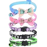 Bigqin 5 Stück Katzenhalsband, Reflektierende Katzen Halsbänder mit...