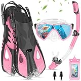 IEEILULU Schnorchelset Erwachsene, 7-teiliges Schnorchelausrüstung mit Anti-Fog...