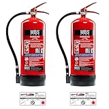 2X MBS FIRE Schaum Feuerlöscher 6L mit Manometer inkl. Instandhaltungsnachweis...
