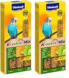 Vitakraft Vogelsnack Sittich Kräcker Mix Banane,Kräuter,Kiwi, 1x 3St (Packung...