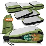 Packwürfel Kompression für Koffer und Rucksack [7-teilig] mit Packbeutel -...