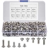 720 Stk M3 Edelstahl Innensechskant Schrauben Set, Senkkopfschrauben,...